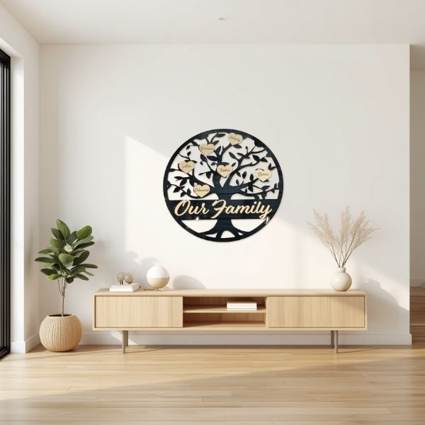 Personalised Family Tree Wall Art – 45cm
