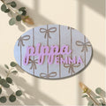 Bow Pattern Personalised Wall Name Sign