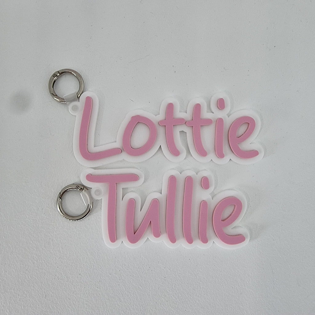 Double Layer Acrylic Name Key/Bag Tag