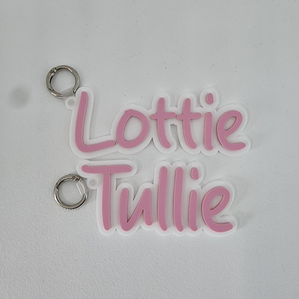 Double Layer Acrylic Name Key/Bag Tag