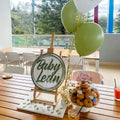 30CM ROUND BABY SHOWER SIGN - CUSTOM NAME