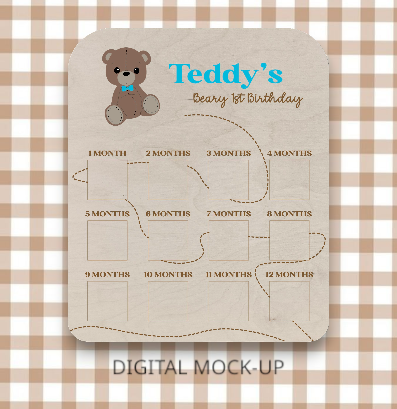 BEARY 1ST BIRTHDAY BOARD - PHOTO DISPLAY