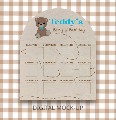 BEARY 1ST BIRTHDAY BOARD - PHOTO DISPLAY