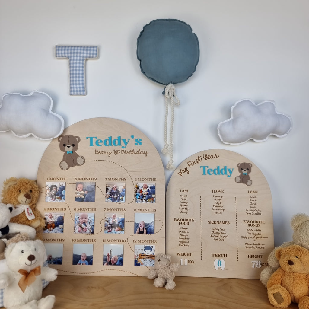 BEAR MY FIRST YEAR - THEMED MILESTONE BOARD