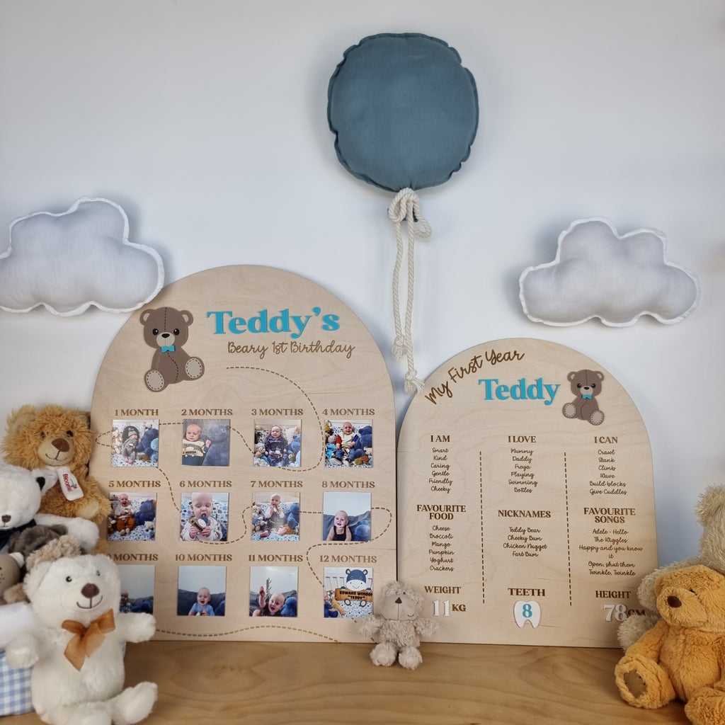 BEAR MY FIRST YEAR - THEMED MILESTONE BOARD
