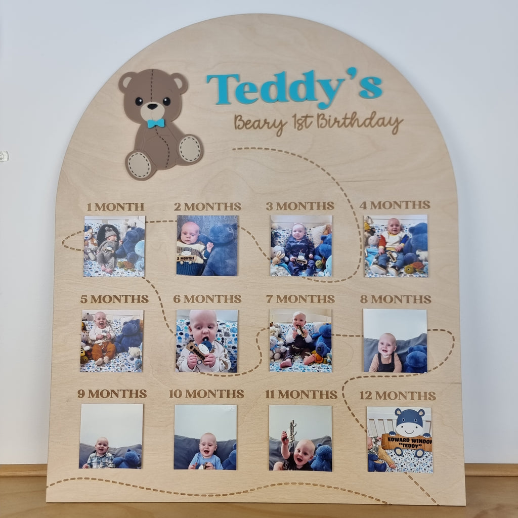 BEARY 1ST BIRTHDAY BOARD - PHOTO DISPLAY