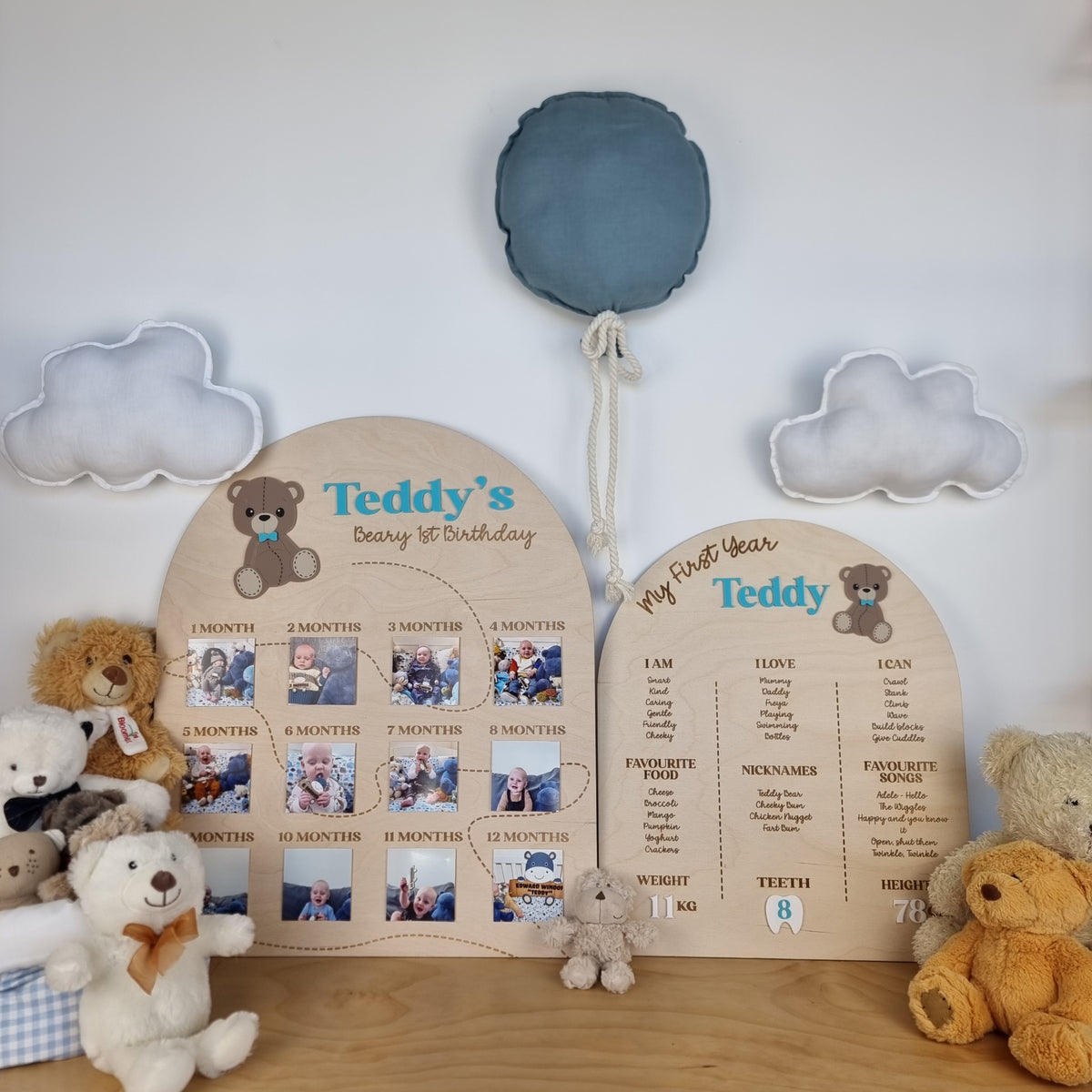 BEARY 1ST BIRTHDAY BOARD - PHOTO DISPLAY