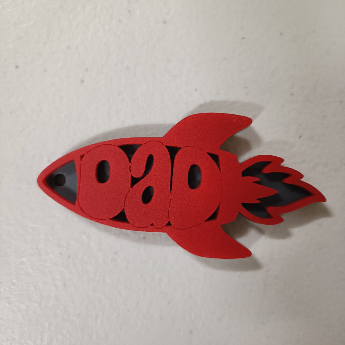 Personalised Rocket Tag – Custom 2-Layer Acrylic Keyring & Bag Tag