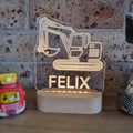 Construction Trucks Themed Personalised LED Night Light