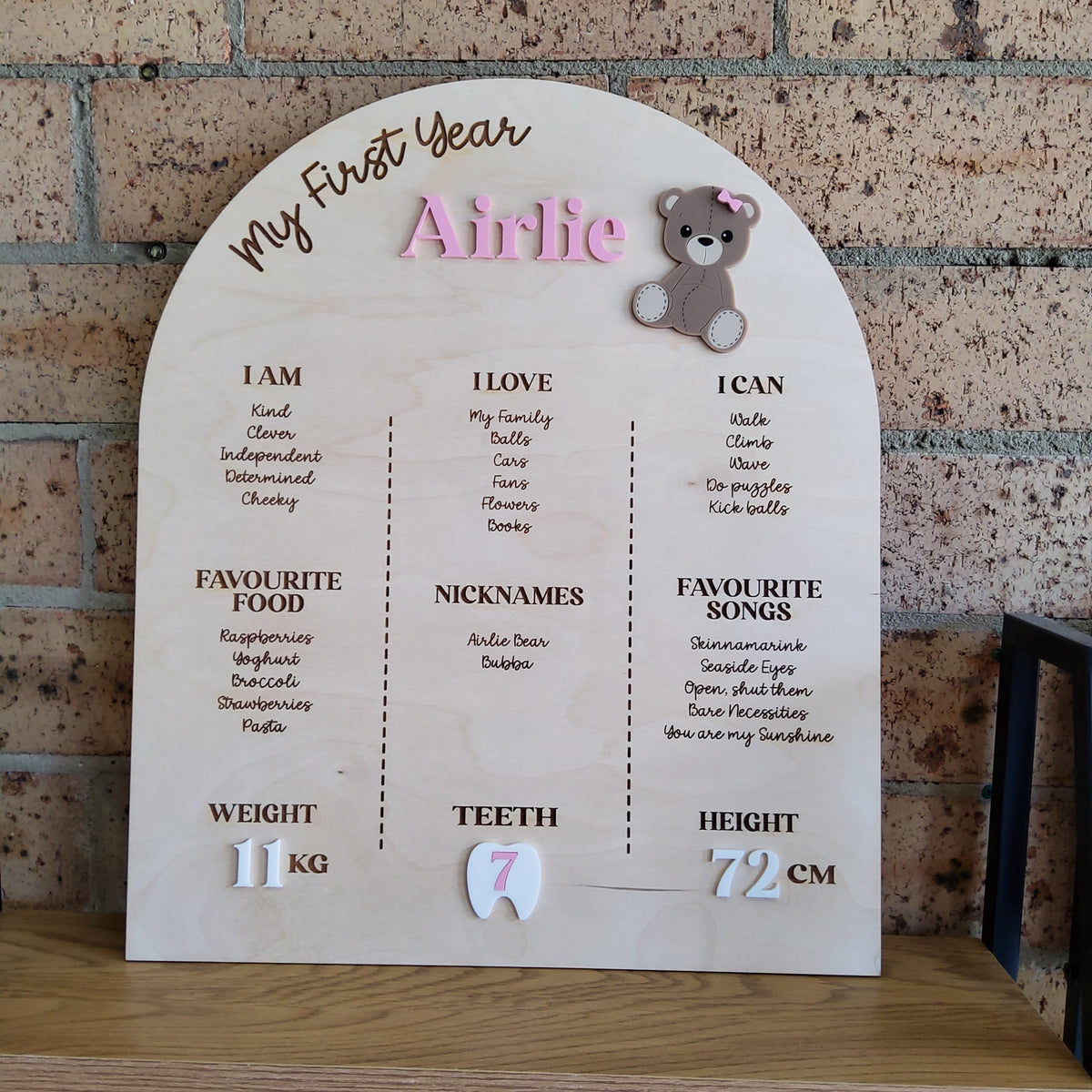 BEAR MY FIRST YEAR - THEMED MILESTONE BOARD